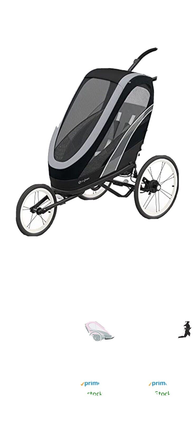 Cybex Zeno Multisport Trailer Frame & Seat Pack, Baby Sport Trailer For Infants